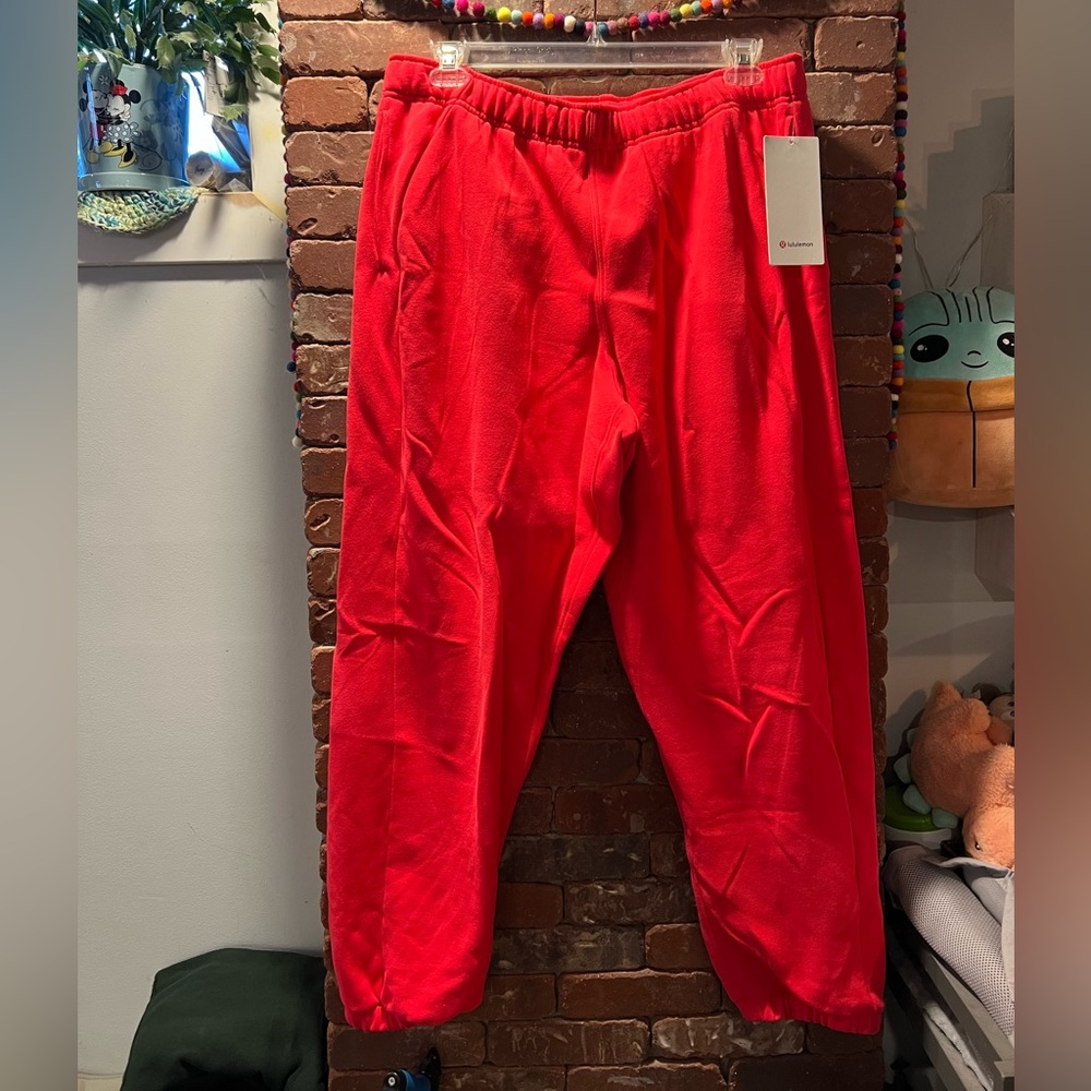 Lululemon Red Glow Scuba Sweatpants Joggers NEW